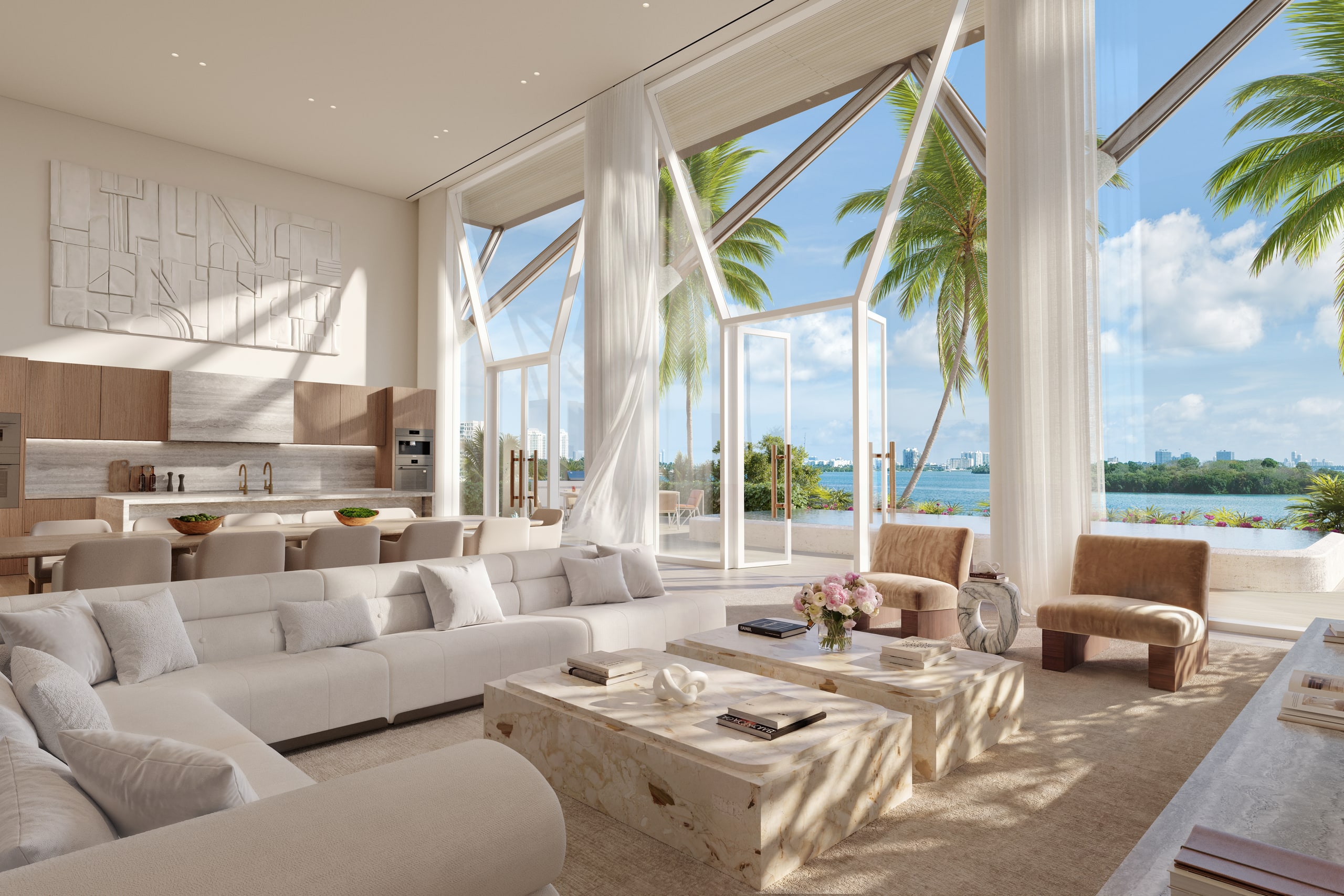 Townhouse living with soaring glass and bay views