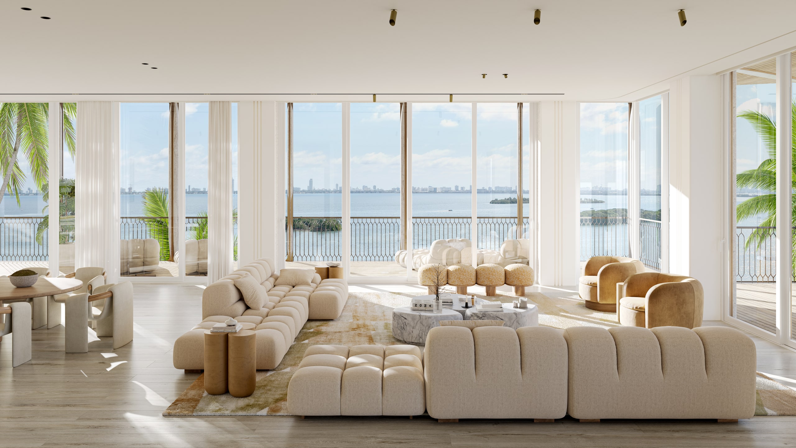 Penthouse living with panoramic bay windows